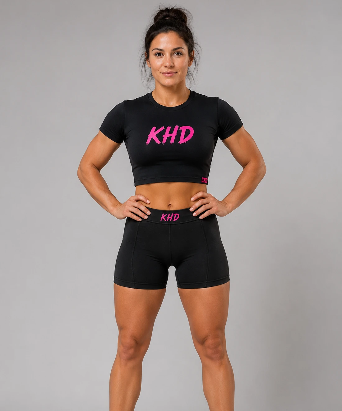 Women’s black KHD crop tee